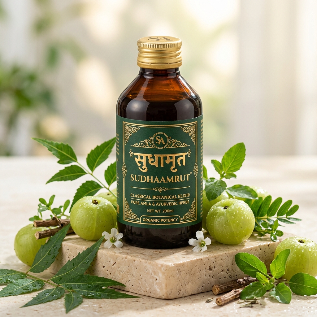 SudhaAmrut Botanical Elixir Bottle with Amla & Herbs
